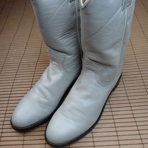 Justin Boots White Ankle Boots